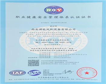 職業(yè)健康安全管理體系認證證書